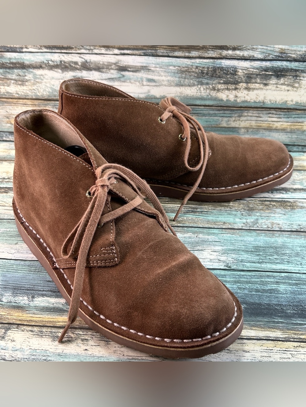 LL BEAN Stonington Chukka Boot Size 10M Casual Flat Lace Up Preppy Brown Suede